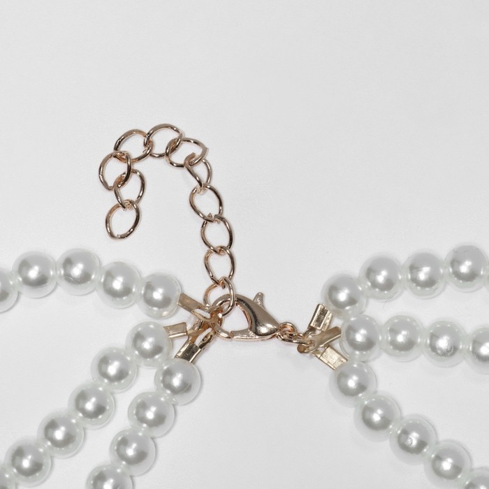 Бусы &laquo;Эстет&raquo; с жемчужиной, цвет белый, 35 см