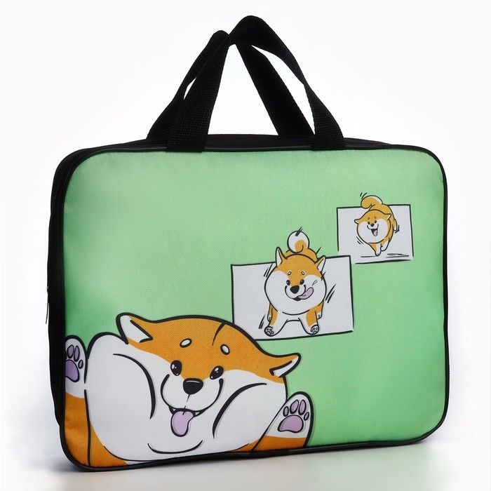 Папка для труда А4 на молнии текстиль 70мм 350 х 270 унив &laquo;1 сентября: Сиба веселый&raquo;