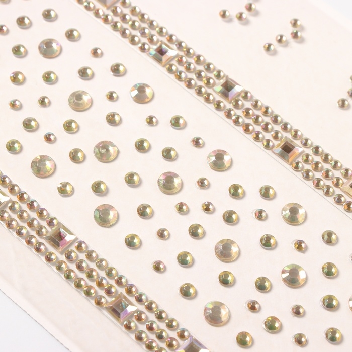 Наклейка пластик стразы "Квадратная дорога" золото 22,5х11,5 см