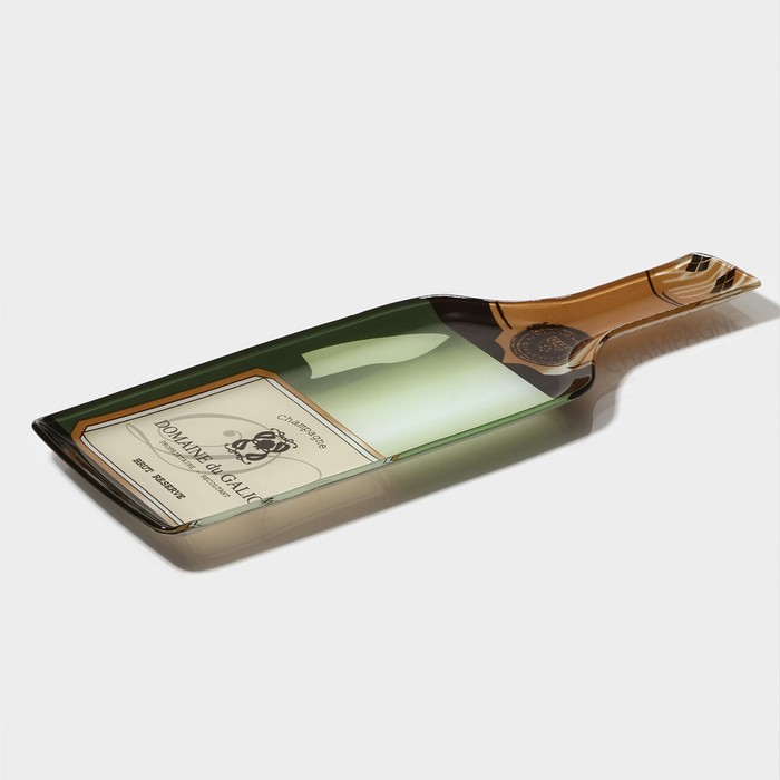 Блюдо стеклянное сервировочное Доляна &laquo;Игристое&raquo;, 34,5&times;11,5&times;1,5 см