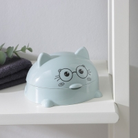 Мыльница с крышкой &laquo;Котейка&raquo;, пластик, 11,5&times;11&times;8 см, цвет МИКС