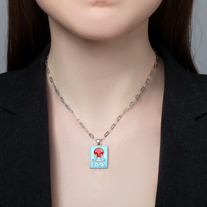 Кулон &laquo;Картина&raquo; рыбки, цветной в серебре, 45 см