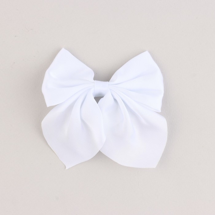 Бант для волос белый школьный &laquo;Самой милой&raquo; на резинке, 11 х 13 см