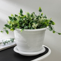 Горшок для цветов с поддоном &laquo;Виола&raquo;, 5 л, пластиковый, белый