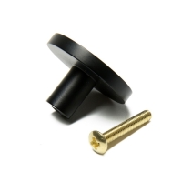 Ручка-кнопка CAPPIO, d=33 мм, h=20 мм., латунь, цвет черный Ручка-кнопка CAPPIO, d=33 мм, h=20 мм., латунь, цвет черный