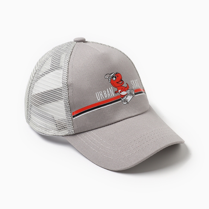 Бейсболка детская Бейсболка детская "Дино", цвет серый, размер 52