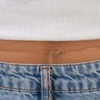 Портупея &laquo;Талия&raquo; цветы, цветная в золоте, 68 см + 25 см удлинитель