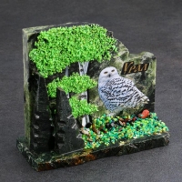 Сувенир-скол "Сова", змеевик, каменная крошка, большой, микс Сувенир-скол "Сова", змеевик, каменная крошка, большой, микс