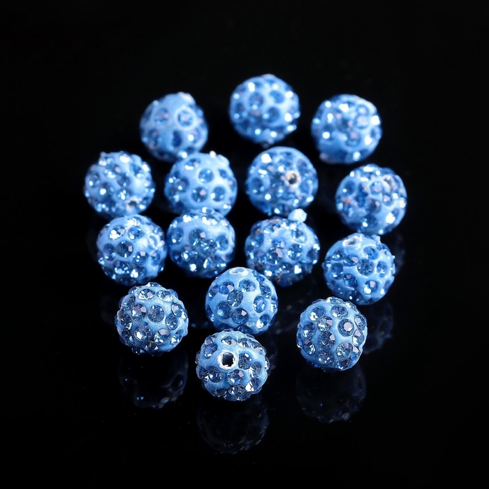 Бусина &laquo;Шамбала&raquo; 10 мм (набор 15 шт.), цвет дымчато-синий