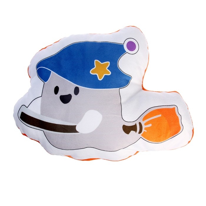 Мягкая игрушка &laquo;Привидение&raquo; на метле, цвет белый