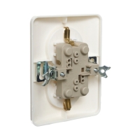 Розетка двухместная со шторкой Luazon Lighting "Орион", 16 А, скрытая, с з/к, белая