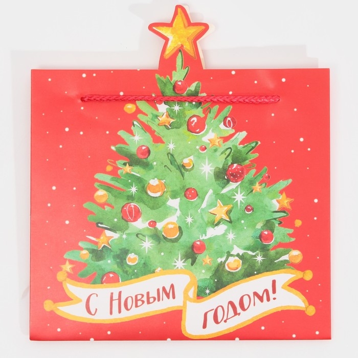 Пакет подарочный новогодний &laquo;Ёлочка&raquo;, 25 х 26 х 10 см, Новый год