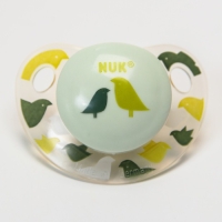 Соска-пустышка ортодонтическая, латекс, от 6 мес., ADORE, в контейнере &laquo;Птицы&raquo;