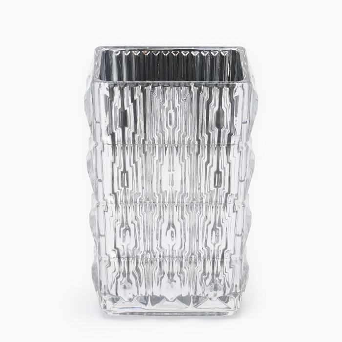 Ваза для цветов &laquo;Монарда&raquo; из стекла, серебро 25&times;13,5&times;9,5 см