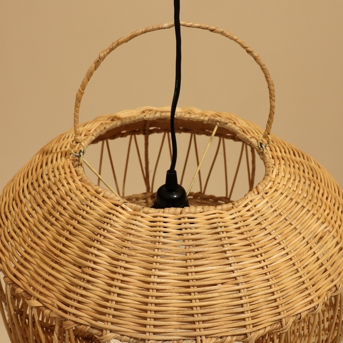 Светильник потолочный из ротанга "Жемчужина" 1х120Вт, Е27, 40х40х25 см