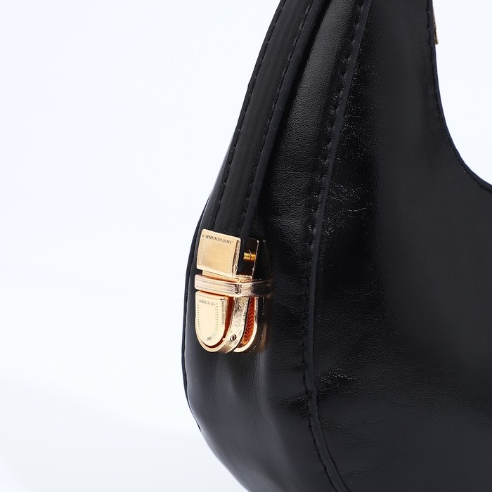 Сумка-багет на молнии, цвет чёрный