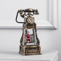 Светодиодная фигура &laquo;Телефон с Дедом Морозом&raquo; 13 &times; 26 &times; 11 см, пластик, батарейки ААх3 (не в комплекте), USB, свечение тёплое белое