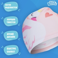 Шапочка для плавания детская &laquo;На волне&raquo; &laquo;Лебедь&raquo;, тканевая, обхват 46-52 см