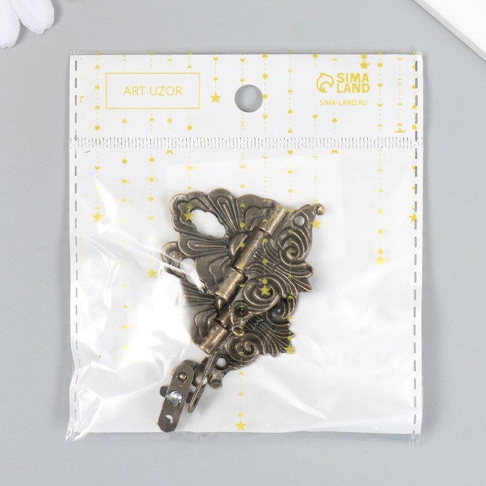 Замок для шкатулки металл "Узорная" набор 2 шт 4,8х4,5 см см