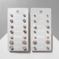 Пусеты 7 пар &laquo;На каждый день&raquo; набор вечеринка, цвет МИКС