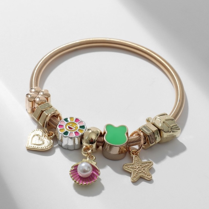 Браслет ассорти &laquo;Марджери&raquo; одинарный, ассорти, цветной в золоте