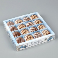 Коробка под 16 конфет с ячейками &laquo;Счастливого Нового года&raquo;, 19 х 19 х 3 см, Новый год