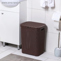 Корзина бельевая с крышкой &laquo;Ротанг&raquo;, 40 л, 37&times;29&times;48 см, цвет коричневый