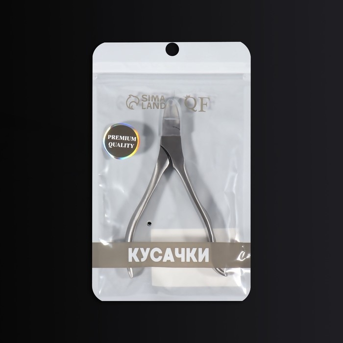 Кусачки педикюрные &laquo;Premium&raquo;, скрытая пружина, изогнутая ручка, 12,5 см, длина лезвия - 17 мм, цвет серебристый