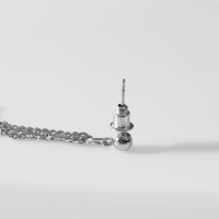 Серьга &laquo;Кафф&raquo; два креста с кругом, цвет чёрный в серебре