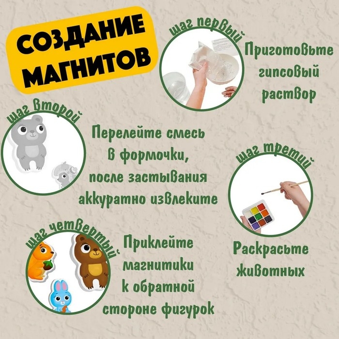 Магниты из гипса под роспись «Животные» Магниты из гипса под роспись «Животные»