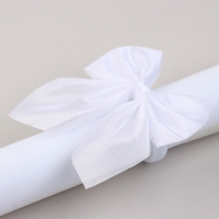 Бант для волос белый школьный «Котик» на резинке, 10х12 см Бант для волос белый школьный «Котик» на резинке, 10х12 см