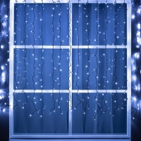 Гирлянда &laquo;Занавес&raquo; 2 &times; 1.5 м, IP44, УМС, тёмная нить, 360 LED, свечение белое, 220 В