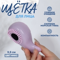 Щётка для умывания &laquo;Кит&raquo;, силиконовая и поролоновая, 9,8 см, цвет МИКС