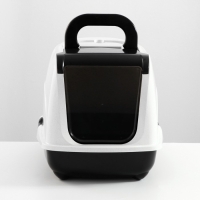 Туалет-домик для кошек закрытый с дверцей 50*38*37 см, черно-белый Туалет-домик для кошек закрытый с дверцей 50*38*37 см, черно-белый