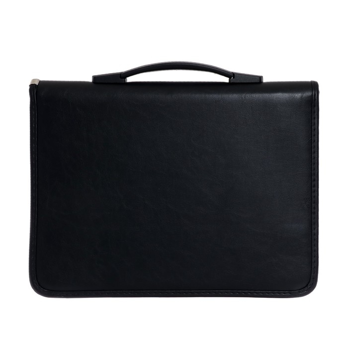 Папка деловая, искусственная кожа, для бумаг, 370 х 275 х 50 мм, с ручкой-трансформер, 3Д54 "Люкс", черная