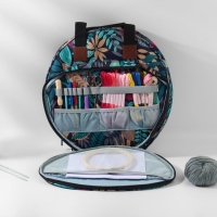 Сумка для вышивания «Листья», 2 отделения на молнии, с ручками, d = 35 × 12 см Сумка для вышивания «Листья», 2 отделения на молнии, с ручками, d = 35 × 12 см