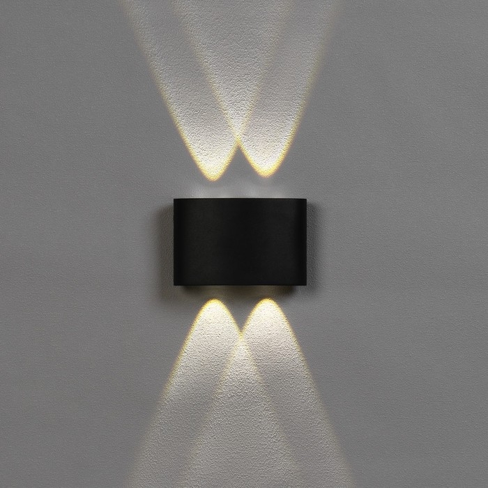 Светильник фасадный &laquo;Полусфера&raquo;, FSD-072, 4 Вт, 4000К, 2 луча, IP65, 220 В, пластик, черный   100842