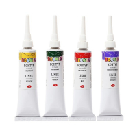 Набор контуров по ткани 4 цвета х 18 мл, ЗХК Decola, жёлтый, фиолетовый, красный, зелёный (544137)