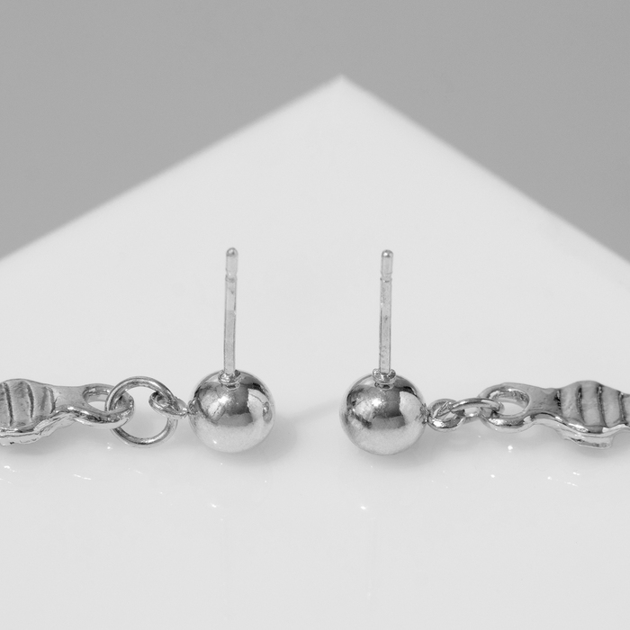 Новый год! Символ года 2025! Серьги висячие &laquo;Змея&raquo; мини, цвет чёрный в серебре