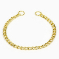 Ошейник - удавка металлический однорядный, 65 см, толщина проволоки 3,5 мм, золотистый Ошейник - удавка металлический однорядный, 65 см, толщина проволоки 3,5 мм, золотистый