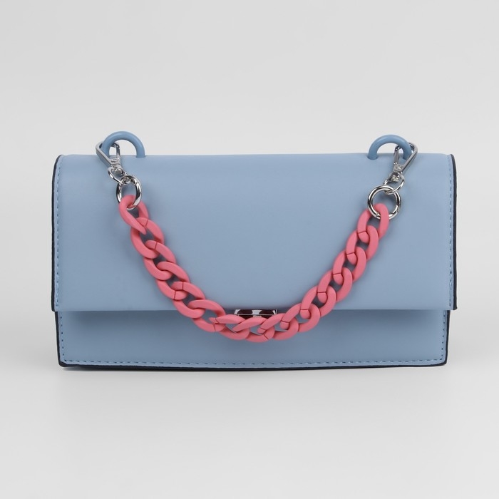 Цепочка для сумки, с карабинами, пластиковая, 23 × 17 мм, 30 см, цвет пыльная роза/серебряный Цепочка для сумки, с карабинами, пластиковая, 23 × 17 мм, 30 см, цвет пыльная роза/серебряный