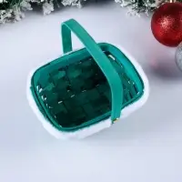 Корзина &laquo;Новогодняя&raquo;, зелёная, 15&times;12&times;7,5/25 см, шпон