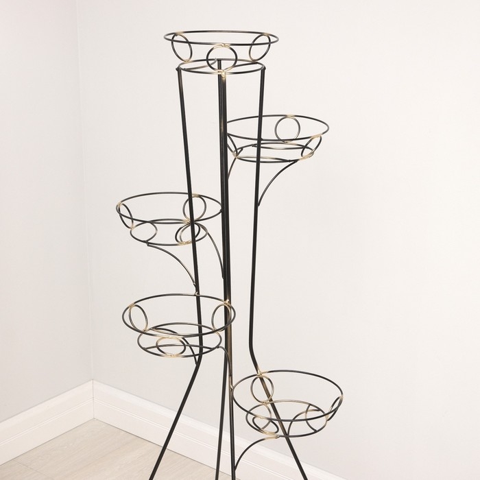 Подставка для цветов &laquo;Башня&raquo;, d=17 см, чёрный