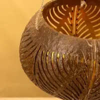 Подсвечник подвесной из кокоса, 13-17 см, коричневый