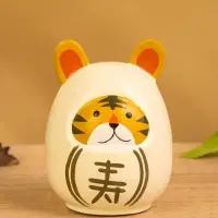 Деревянная кукла кокеши "Тигренок" цв. белый, 6х6х9 см