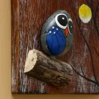 Панно "Воробушек" дерево 10х10х2,5 см