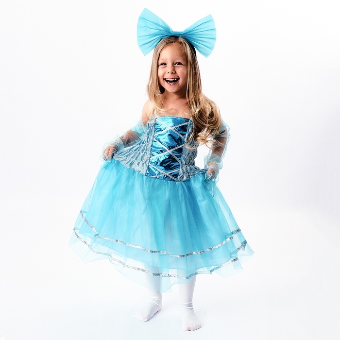 Карнавальный костюм Карнавальный костюм "Милая Мальвина" рост 104-134 см, платье, перчатки, гольфы, ободок