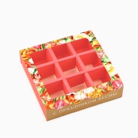 Коробка под 9 конфет с ячейками &laquo;8 марта&raquo; 14.5 х 14.5 х 3.5 см