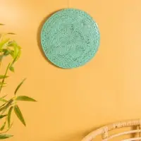 Панно " Мандала" дерево, 30х30х2 см, цв. бирюзовый