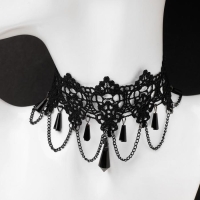 Чокер &laquo;Госпожа&raquo; осколки и цепочки, цвет чёрный ,30см
